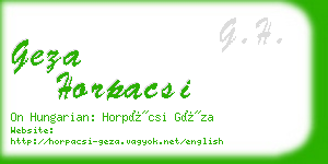geza horpacsi business card